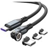 Kabelis 4smarts 540° Magnetic USB-C Kabelis Set GravityCord 240W 1.8m juodos spalvos