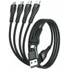Kabelis USB-C/USB-A 4smarts 4in1 1.2m juodos spalvos