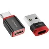 Adapteris 4smarts Data Blocker USB-C to USB-A/USB-C juodas 2vnt