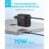Power charger Anker Zolo 70W, 3xUSB-C, 1xUSB juodas