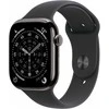 Išmanusis laikrodis „Apple Watch 11 GPS + Cellular“, 42 mm, titano spalvos sportinis dirželis, M/L, juodas (MF8T4ZR/A)