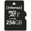 Atminties kortelė „Intenso Micro SDXC“ 256 GB 10 klasės UHS-I U1 našumas