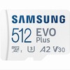 Atminties kortelė Samsung Micro SD Card EVO PLUS 512 GB Micro SDXC Flash atminties klasė 10 SD adapter/Baltos spalvos
