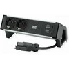 BACHMANN DESK2 2xCEE7/3 USB Juodas USB Charger C/C 100W GST18 0,2m