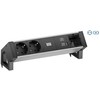 Bachmann DESK2 ALU Juodas 2x gniazdo su uziemieniem USB, USB Charger 22W A&C 0,2m GST18 (937.301)