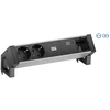 BACHMANN DESK2 ALU Juodas 2xSchutzkt.USBC, USB Charger 60W 0,2m GST18