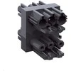 BACHMANN Verteilerblock WIELAND GST18 1xIn/3xOut mit Verriegelungslaschen juodas