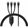 „Baseus Rapid“ serijos 3 viename USB-A 100 W 1,5 m, juodas
