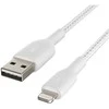 USB kabelis Belkin Boost Charge Braided USB-A to Lightning 1.0m baltas