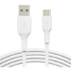 Kabelis USB Belkin USB-A - USB-C 1 m Baltas (CAB001BT1MWH2PK)