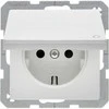 Berker Hager Polo 47516089 Q.1 SCHUKO lizdas su savaime užsidarančiu dangteliu sniego baltumo aksomas 47516089