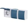 BUSCH JAEGER BJ 2300/3EW-53 Steckdose m.Klappdeckel waagerecht 3f ocean IP44 grau/blau