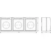 Jaeger ABB Ocean horizontalus lizdas 3 x Schuko su įžeminimu, 250 V/16 A, IP44 atsparus purslams, baltas