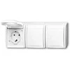 Jaeger ABB Ocean horizontalus lizdas 3 x Schuko su įžeminimu, 250 V/16 A, IP44 atsparus purslams, baltas