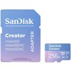 Atminties kortelė Karta SanDisk Creator Micro SDXC 256 GB Class 10 UHS-I/U3 A2 V30 (SDSQXAV-256G-GN6MS)