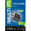 Cellular Line Cellularline Multipower Micro GaN - USB-C &amp; USB-A Power Delivery 30W mains įkroviklis juodos spalvos