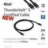 Club 3D Club3D Thunderbolt 5 kabelis, 80/120 Gbps, sertifikuotas kabelis, 1x 4K540Hz, 2x8K240Hz, PD 240W, 1m