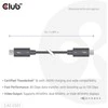 Club 3D Club3D Thunderbolt 5 kabelis, 80/120 Gbps, sertifikuotas kabelis, 1x 4K540Hz, 2x8K240Hz, PD 240W, 1m