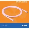 Club 3D Club3D Lifestyle USB-C Kabelis PD 240W,20Gbps 2m rožinė St/St mažmeninė prekyba