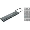 Carruzzo Conceptronic DONN17G knyginių kompiuterių dokas / jungčių replikatorius Vielinis USB 3.2 Gen 1 (3.1 Gen 1) Type-C Pilka