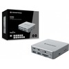 Šakotuvas Carruzzo Conceptronic DONN25G knyginių kompiuterių dokas / jungčių replikatorius Vielinis USB 3.2 Gen 2 (3.1 Gen 2) Type-C Sidabras