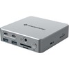 Šakotuvas Carruzzo Conceptronic DONN25G knyginių kompiuterių dokas / jungčių replikatorius Vielinis USB 3.2 Gen 2 (3.1 Gen 2) Type-C Sidabras
