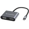 Adapteris AV Conceptronic CONCEPTRONIC Dock USB-C->HDMI,VGA,USB3.0,100WPD 0.15m gr