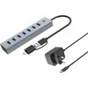 HUB USB Conceptronic Conceptronic HUBBIES21GP huby i koncentratory USB 3.2 Gen 1 (3.1 Gen 1) Type-A 5000 Mbit/s Pilka
