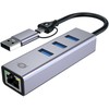HUB USB Conceptronic CONCEPTRONIC Adapteris USB-C/-A3.0->GbE+3x-A3.0 5Gbs gr