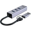 HUB USB Conceptronic CONCEPTRONIC Adapteris USB-C/-A3.0->GbE+3x-A3.0 5Gbs gr