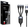 USB kabelis Conceptronic USB-C USB-A - USB-C + microUSB + Lightning 1.5 m Juodas (ETTA05B15)