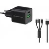 Įkroviklis Conceptronic CONCEPTRONIC Ladegerät 2Port 33W,1xUSB-C,1xUSB-A +3-in-1 sw