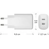 dbramante1928 – „Re-charge Pro“ – ES sieninis įkroviklis 2x USB-C 20W – baltas