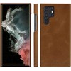 Dėklas D Bramante Lynge - Flip-Hulle fur Mobiltelefon - skóra su fakturą - Hellbraun - fur Samsung Galaxy S22 Ultra