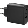 Nešiojamojo kompiuterio maitinimo adapteris dbramante re-charge - Maitinimo šaltinis - 100 Watt - 3 wyjścia (2 x USB-C, USB) - juoda