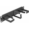Delock 10? Kabelmanagement Rangierpanel mit 3 Metall Bügeln (2 x horizontal, 1 x vertikal) 1 HE juodas