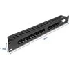 Delock 19? 1 HE Kabelmanagement Rangierpanel mit 2 Öffnungen 1 HE Metall juodas