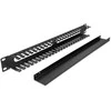 Delock 19? 1 HE Kabelmanagement Rangierpanel mit 2 Öffnungen 1 HE Metall juodas