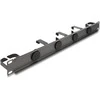 Delock 19? Kabelmanagement Rangierpanel mit 4 Gummi Kabeldurchführungen und 5 Metall Bügeln 1 HE dunkelgrau