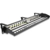 Delock DeLOCK 19″ panel krosowy Keystone 16 portów su 3 haczykami i odciążeniem 1U juoda