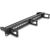 Delock DeLOCK 19″ panel krosowy Keystone 16 portów su 3 haczykami i odciążeniem 1U juoda