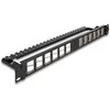Delock 19? Keystone Patchpanel 24 Port gewinkelt mit Entlastungsschiene juodas