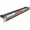Delock 19? Keystone Patchpanel 24 Port mit Kabelbefestigungsschiene, Beschriftungsfeld und Staubschutz 1 HE juodas