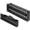 Delock 19? Keystone Patchpanel 48 Port mit Entlastungsschiene 2 HE gewinkelt juodas