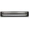 Delock 19? Keystone Patchpanel 48 Port mit Entlastungsschienen 2 HE juodas