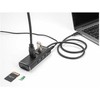 Delock 3 Port USB 10 Gbps Hub su SD i Micro SD Card Reader ze USB Type-C złączem 60cm Kabelis i przełącznikiem dla jeden Port (64234)