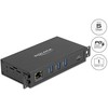 Karta jungiama į tinklą Delock 3 Port USB 5 Gbps Hub + RJ45 Gigabit LAN PoE++ Port złącze hosta USB Type-C™ w obudowie metalowej i 1,5 kV Isolation