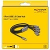 Delock 4 Port USB 2.0 Kabelis-Hub mit USB Type-C™ Anschluss 60 cm