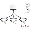 Delock 4G MIMO Dualband WiFi 6 Antenne 2 x SMA + 1 x RP-SMA Stecker ULA100 1 m Schraubmontage outdoor baltas