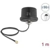 Delock 5G LTE GNSS WiFi 6 Antenne SMA Stecker 1,9 - 3,3 dBi omnidirektional mit Anschlusskabel ULA100 1 m Dachmontage outdoor juodas